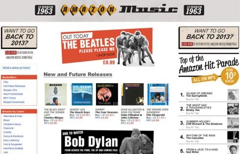 Amazon UK 1963 home page